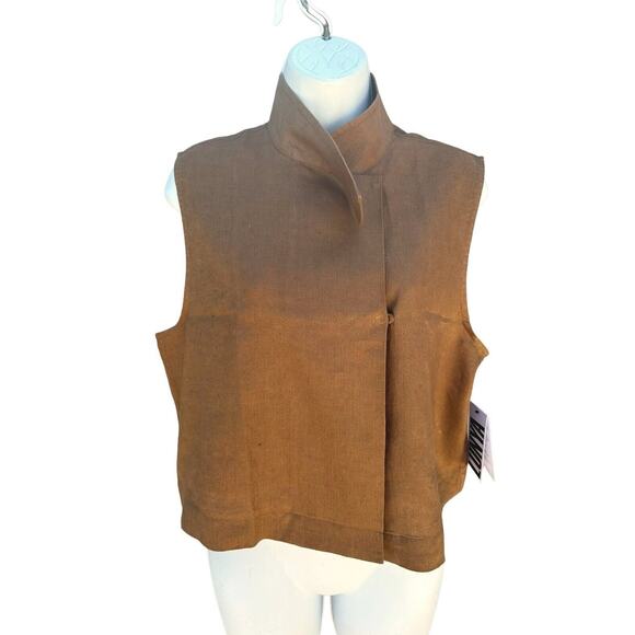 Lunya Woven Linen Sleeveless Shirt Tank in Brown Size Medium NWT - Picture 6 of 16